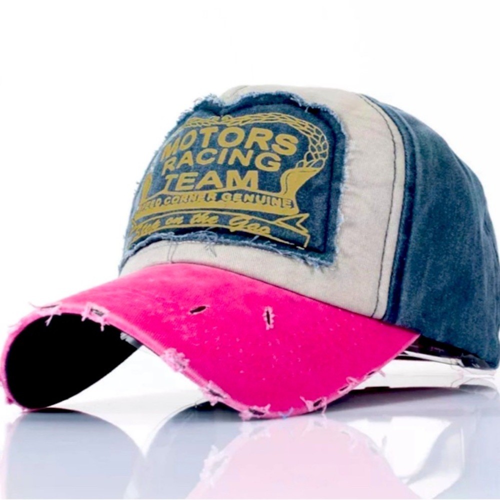 New! Washed Jean Patchwork Cotton Baseball Hat - image 1
